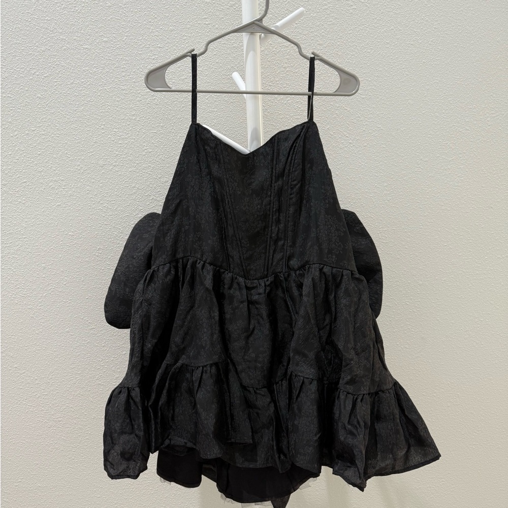 Black Mini Bow Dress